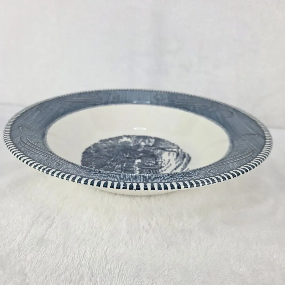 Vintage Royal China Currier & Ives Blue Home Sweet Home Serving Bowl 10.25